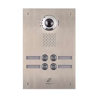Platine vidéo enc. 4 bp ip/sip, inox, pictos, synthèse vocale, boucle magnétique|Aiphone-AIPIXDVF4L