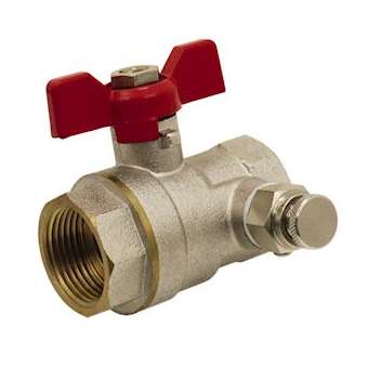 VANNE F/F LAITON A PURGE 3/4' MANETTE PAPILLON ALU ROUGE|Adg-AF9204PGP-20