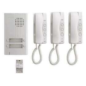Kit audio platine alu saillie 4 boutons, 3 combinés et 1 transformateur|Aiphone-AIPKITDA3