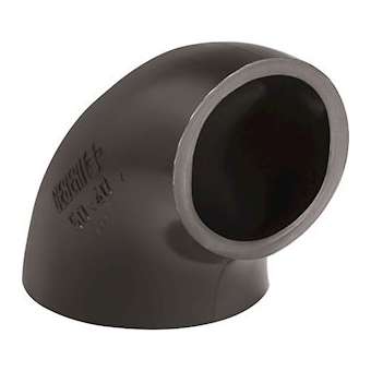 Coude 90DEG Geberit PE réduit, sans branche: 90DEG, d50mm, d140mm|Geberit-GBR361.872.16.1