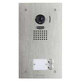 Platine vidéo 2 boutons encastrée façade inox pour moniteurs jo1md|Aiphone-AIPJO2DVF