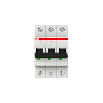 S200 Disjoncteur modulaire- 3P - 6A courbe C - 6000A/10kA (3 modules)-peignable|ABB-ABB352333