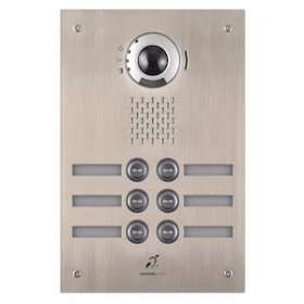Platine vidéo enc. 6 bp ip/sip, inox, pictos, synthèse vocale, boucle magnétique|Aiphone-AIPIXDVF6L
