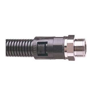 Raccord droit - Polyamide (Nylon) 6 & laiton nickelé - Pas métrique Gris|ABB Thomas & Betts-TBFAL21M20SAGR