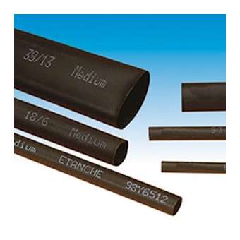 CGAT 24/8-Gaine thermorétractable paroi médium 24/8 noire et étanche 1 mètre|TE Connectivity ( Ex Tyco Simel )-TYS616730