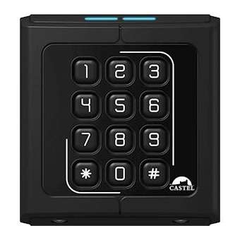 Lecteur/clavier sécurisé carré 13,56 MHz montage saillie ou pot 65mm Evolutif|Castel-CST910.0375