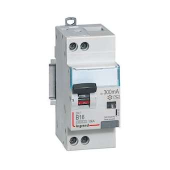 Disjoncteur diff DX³ 6000 - U+N 230V~- typeAC 300mA - 16A courbe B - 2 modules|Legrand-LEG410899