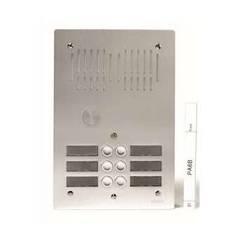 Platine de rue 6 boutons encastrée - 2 rangées, hauteur: 270mm|Aiphone-AIPPA6B