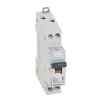 Disj. DX³6000 10kA arrivée haute/départ bas à vis U+N 230V~ 25A courbe B -1 mod|Legrand-LEG407457