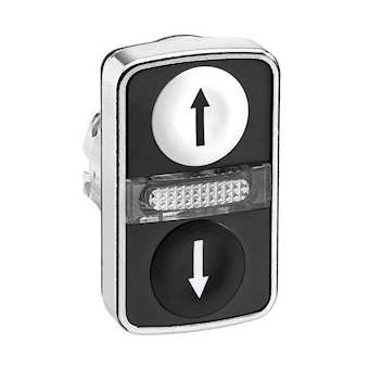 Harmony tête bt-pous doub touche D22 blanc+noir flèche haut flèche bas IP66|Schneider Electric-SCHZB4BW7A1724
