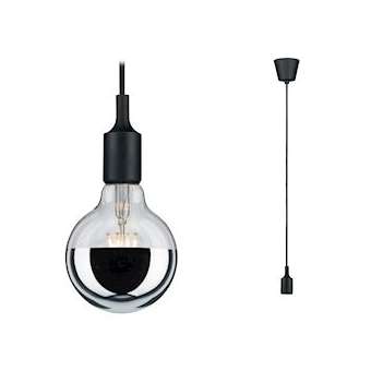 Suspension E27 câble tissé 2m max. 1x20W Noir 230V Silicone|Paulmann-PUA50342