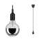 Suspension E27 câble tissé 2m max. 1x20W Noir 230V Silicone|Paulmann-PUA50342