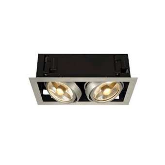 KADUX, QPAR111, encastré carré, alu brossé, max. 2x75W|SLV-DC5115556