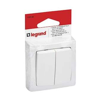 Double interrupteur ou va-et-vient Appareillage Saillie - Blanc|Legrand-LEG097342
