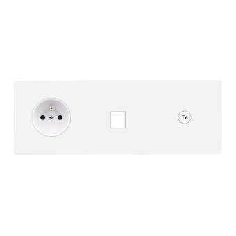 Façade CONFIDENCE LAITON BLANC EMAIL TRIPLE HORIZONTALE PC M1 C1|Modelec-MD8319-424M
