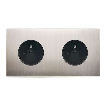 Façade CONFIDENCE LAITON NICKEL SAT DOUBLE HORIZONTALE PC PC|Modelec-MD8260-418M