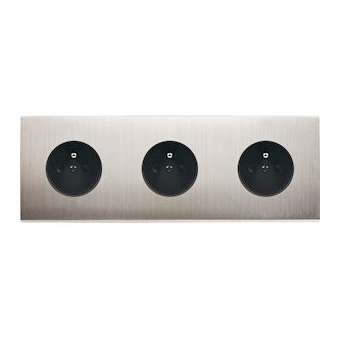Façade CONFIDENCE LAITON NICKEL SATINE TRIPLE HORIZONTALE PC PC PC|Modelec-MD8310-418M