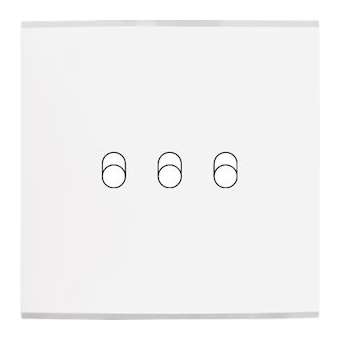 Façade CONFIDENCE LAITON BLANC SIMPLE 3 BASCULEURS|Modelec-MD8133-413M