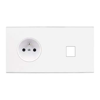 Façade CONFIDENCE LAITON BLANC DOUBLE HORIZONTALE PC M1|Modelec-MD8263-413M