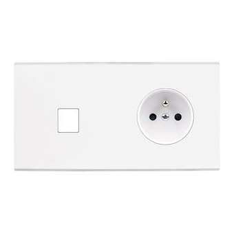 Façade CONFIDENCE LAITON BLANC MAT DOUBLE HORIZONTALE M1 PC|Modelec-MD8276-413M