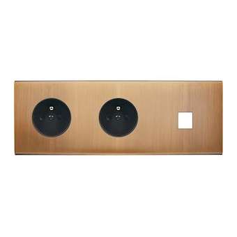 Façade CONFIDENCE LAITON VIEUX BRONZE TRIPLE HORIZONTALE PC PC M1|Modelec-MD8313-417M