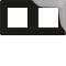 Essensya Plaque 2 postes réversible entraxe 71mm Noire|Hager-HAGWE402N