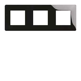 Essensya Plaque 3 postes réversible entraxe 71mm Noire|Hager-HAGWE403N