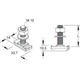 Boulon losange HK.510/30 GC, écrou et rondelle inclus.|Niedax France-NDX945511