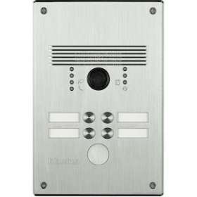 Platine antivandale à bouton poussoir Linea 300 pour 2 à 4 appels façade Alu|Bticino-TIC308001