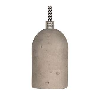 Suspension Béton E27 + 1.5M Cordon Textile Noir/Blanc|Bailey-BIY139711