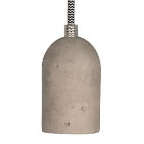 Suspension Béton E27 + 1.5M Cordon Textile Noir/Blanc|Bailey-BIY139711