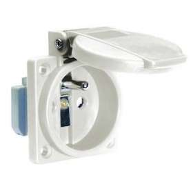Socle de prise tableau gris USE 250V 2P+T 10/16A IP44 38X38|Bals-BA171119