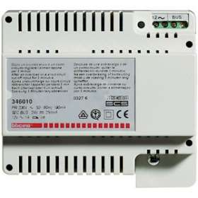 Alimentation BUS 230V sortie 27V 0.5A pour 26 appels - 6 modules DIN|Bticino-TIC346010