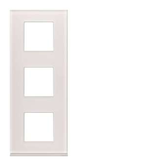 Plaque gallery 3 postes verticale 71mm matiere moon glass|Hager-HAGWXP4043