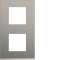 Plaque gallery 2 postes verticale 71mm matiere bright inox|Hager-HAGWXP4242