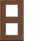 Plaque gallery 2 postes verticale 71mm matiere coffee leather|Hager-HAGWXP4942