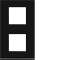 Plaque gallery 2 postes verticale 71mm matiere midnight glass|Hager-HAGWXP4142