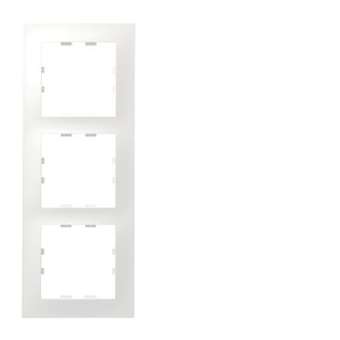 kallysta pop Plaque 3 postes verticale entraxe 71 Blanc Névé|Hager-HAGWKN409