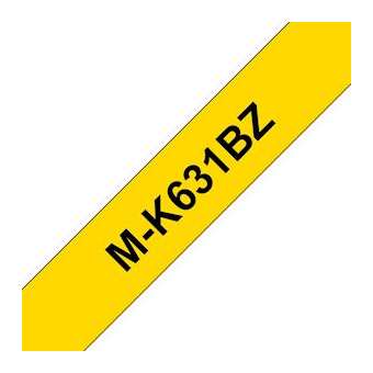 Ruban MK631BZ, 12mm Noir sur fond Jaune, Non laminé, 8M|Brother france-BRTMK631BZ