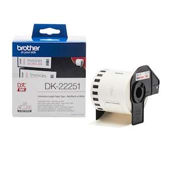 Ruban DK tape - Rouleau continu adhésif 62mm x 15,24mm - Impression noir|Brother france-BRTDK22251