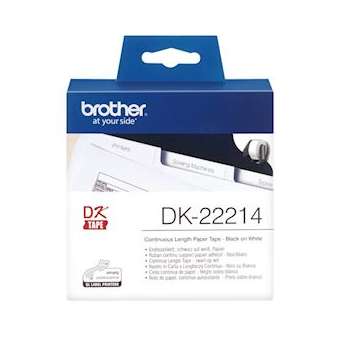 Ruban continu Papier, Noir/Blanc, Largeur 12 mm|Brother france-BRTDK22214