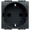 Prise de courant standard germanique 2P+T Livinglight - Anthracite - 2 modules|Bticino-TICL4141