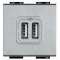 Chargeur 2 USB Type-A 2,4A 5V Livinglight - Tech - 2 modules|Bticino-TICNT4285C2