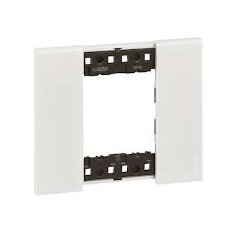 Plaque de finition Living Now Collection Les Blancs 2 modules finition Glacier|Bticino-TICBTKA4802DW