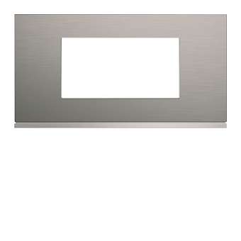 Plaque gallery 4 modules entraxe 71mm matiere bright inox|Hager-HAGWXP4204