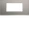 Plaque gallery 4 modules entraxe 71mm matiere bright inox|Hager-HAGWXP4204