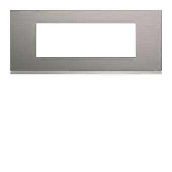 Plaque gallery 6 modules entraxe 57mm matiere bright inox|Hager-HAGWXP4206