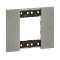 Plaque de finition Living Now Collection Les Blancs 2 modules - Acier Moon|Bticino-TICBTKA4802NW