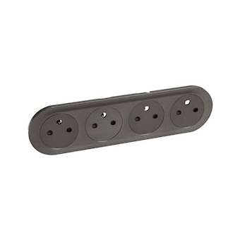 Enjoliveur Céliane pour 4 prises 2P+T standard précâblée compacte - graphite|Legrand-LEG067925