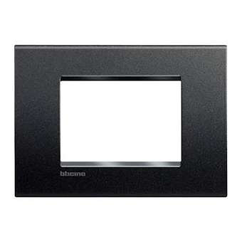 Plaque carrée Livinglight Neutre 3 modules - Anthracite|Bticino-TICLNA4803AR